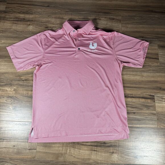 Footjoy Golf Polo Men’s Medium Pink Checkered Logo Stretch Lightweight - Picture 1 of 10
